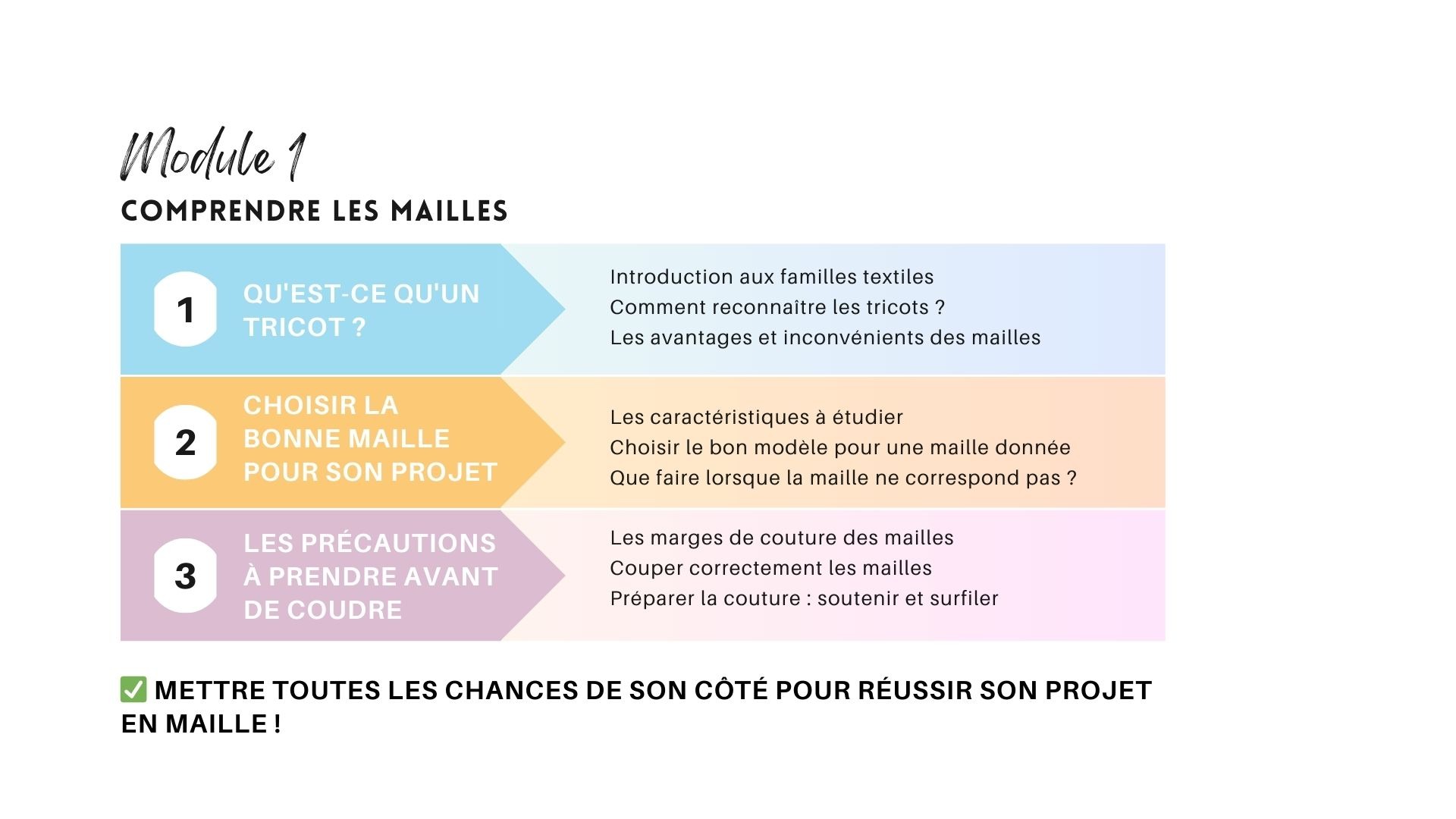 Apprende à coudre les mailles (1)