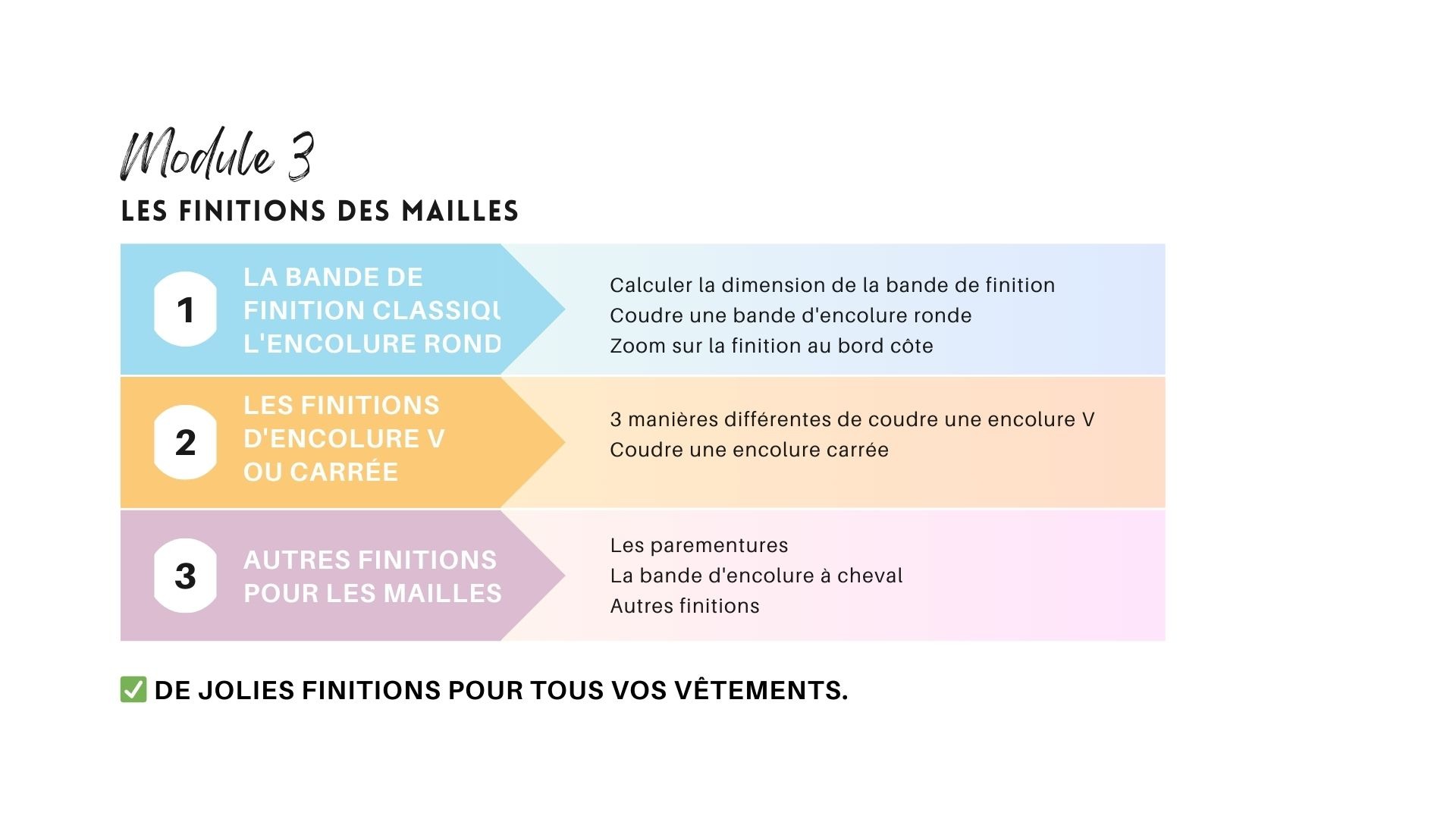 Apprende à coudre les mailles (3)