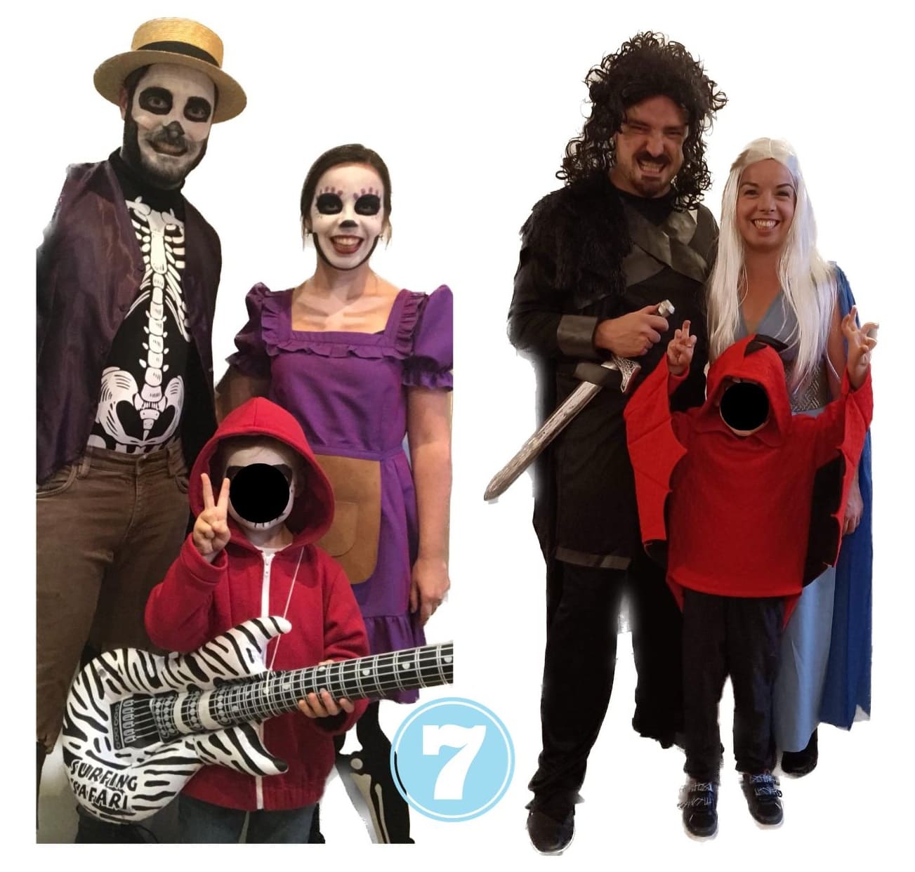 Nos costumes de famille pour Halloween 2022 (thème Coco) et 2023 (Thène Games of Thrones)