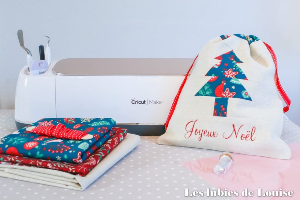 Coudre un pochon de Noël avec la Cricut Maker Les Lubies de Louise