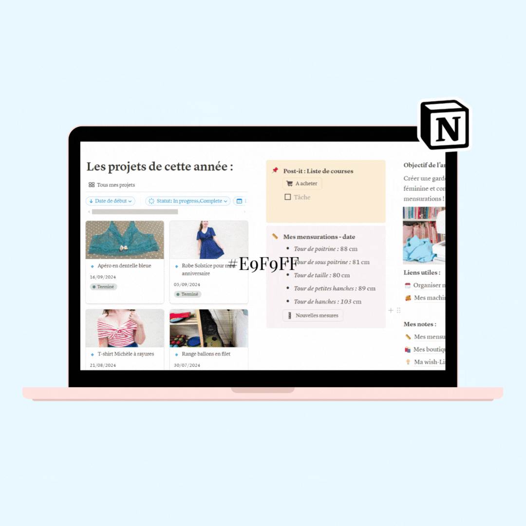 Organise tes projets couture !