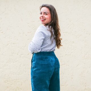 Dos du pantalon fauvette de la marque Instinct couture en velours vert